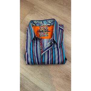 Robert Graham Multicolor Stripe Button-Down Shirt – Size XL